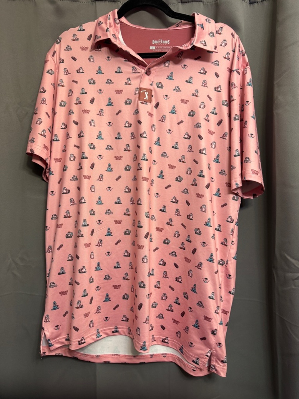 Bogey Bros Pink Printed Short-Sleeve Polo